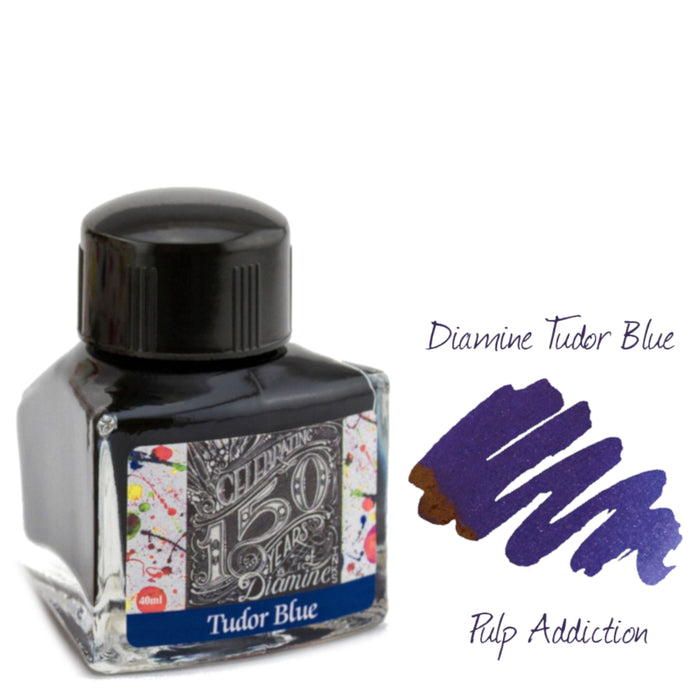 Diamine 150th Anniversary Fountain Pen Ink - Tudor Blue 40ml Bottle