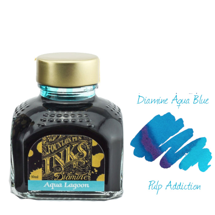 Diamine Fountain Pen Ink - Aqua Blue 80ml Bottle