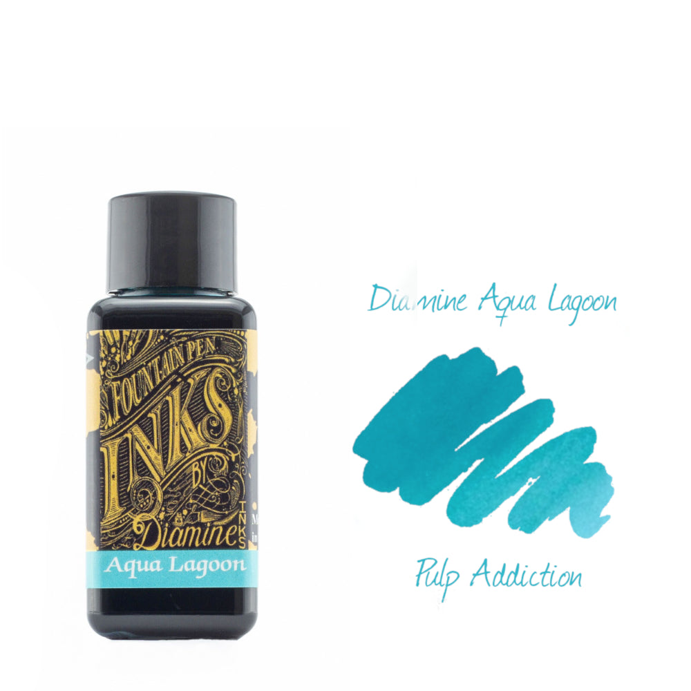 Diamine Fountain Pen Ink - Aqua Lagoon 30ml Bottle — Pulp Addiction