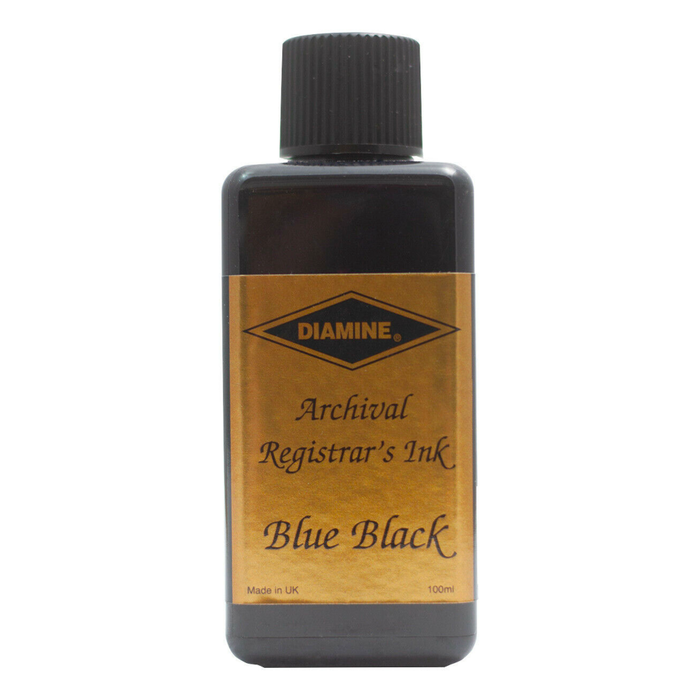 Diamine Archival Registrar's Ink - Blue Black - 100ml