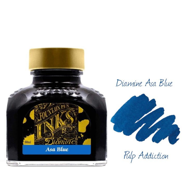 Diamine Fountain Pen Ink - Asa Blue 80ml Bottle