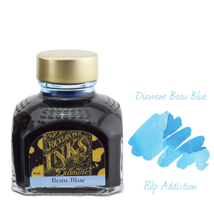 Diamine Fountain Pen Ink - Beau Blue 80ml Bottle