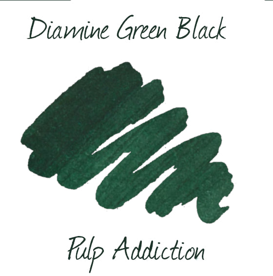 Diamine Fountain Pen Ink - Green Black 80ml Bottle