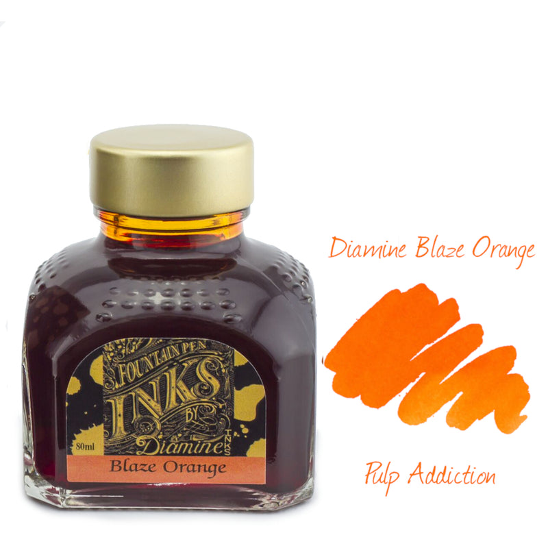 Diamine Fountain Pen Ink - Blaze Orange 80ml Bottle