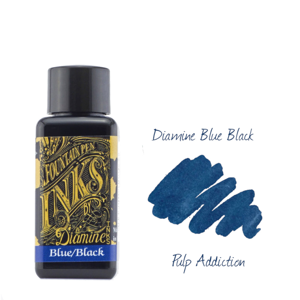 Books Kinokuniya: Diamine Fountain Pen Ink Blue Black 30ml Bottle / Diamine (0700987828566