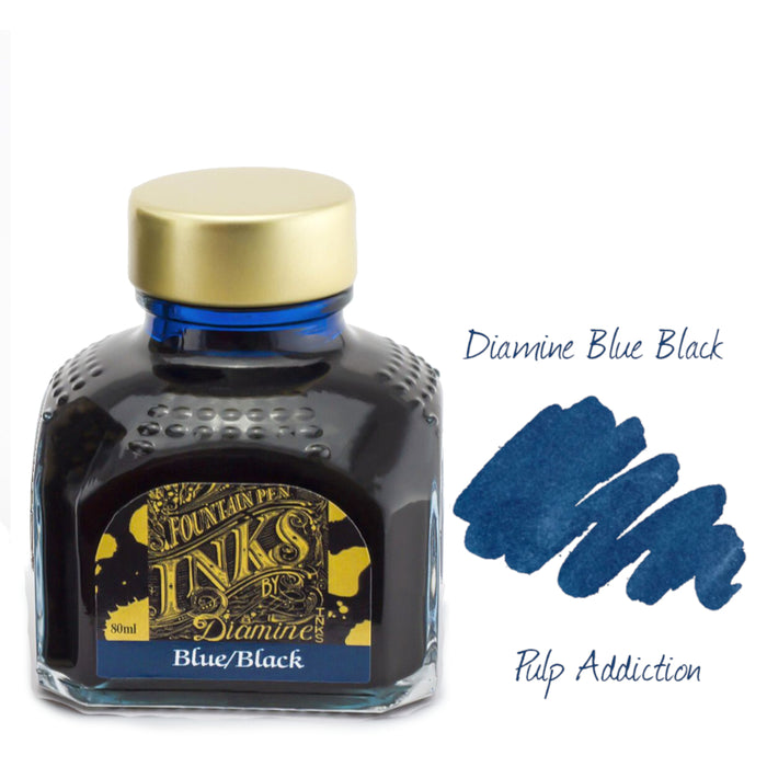 Diamine Fountain Pen Ink - Blue Black 80ml Bottle