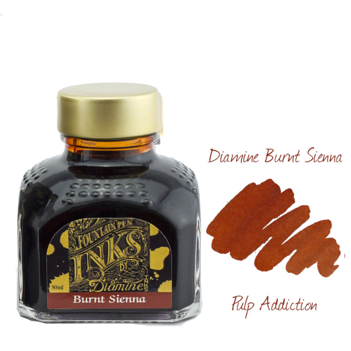 Diamine Fountain Pen Ink - Burnt Sienna 80ml Bottle