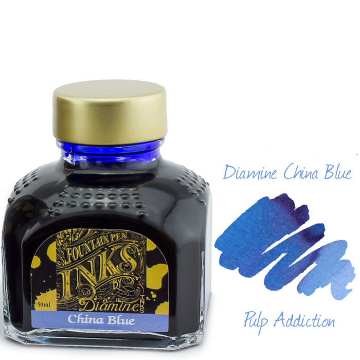 Diamine Fountain Pen Ink - China Blue 80ml Bottle