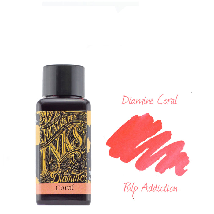 Diamine Fountain Pen Ink - Coral 30ml Bottle