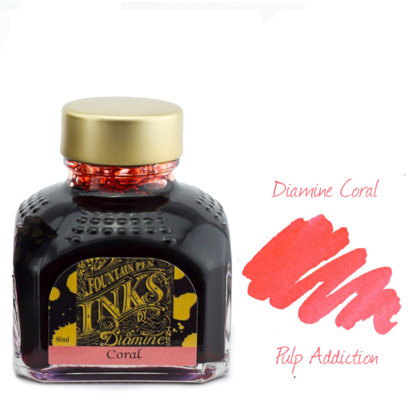 Diamine Fountain Pen Ink - Coral 80ml Bottle