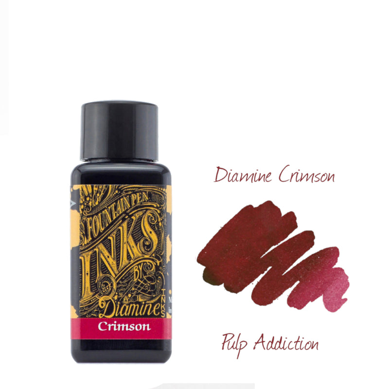 Diamine Fountain Pen Ink - Crimson 30ml Bottle
