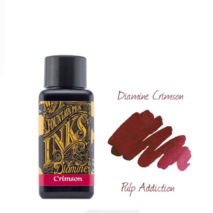 Diamine Fountain Pen Ink - Crimson 30ml Bottle