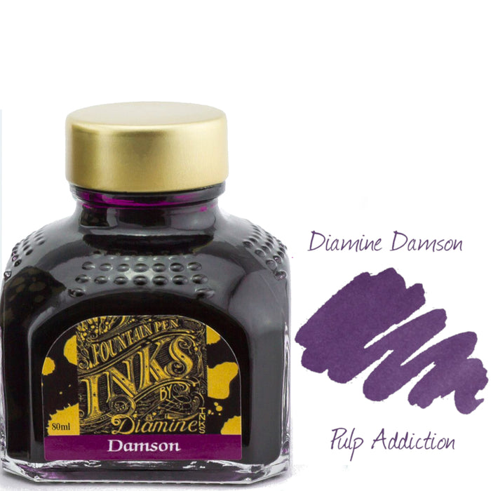 Diamine Fountain Pen Ink - Damson 80ml Bottle