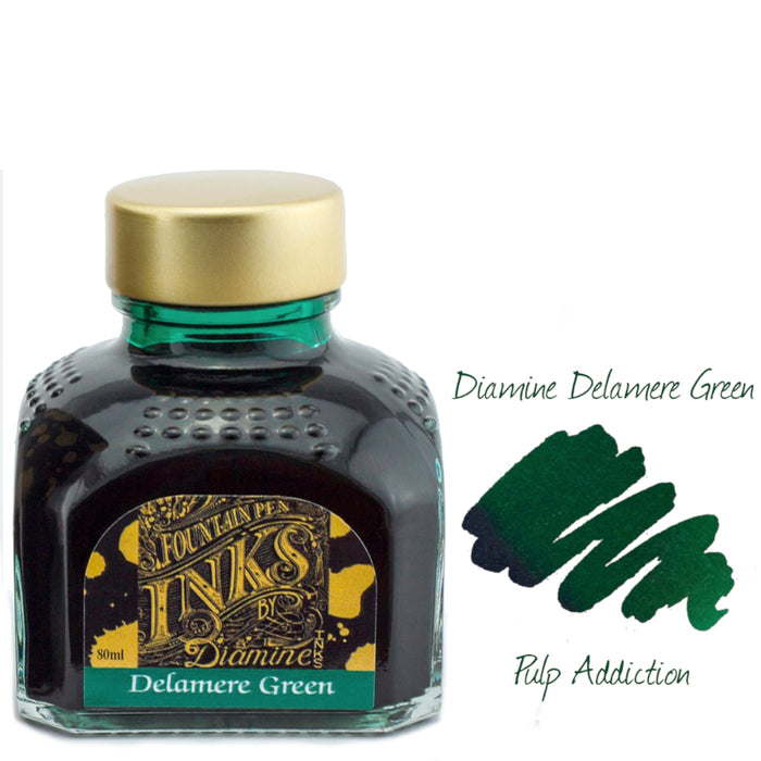 Diamine Fountain Pen Ink - Delamere Green 80ml Bottle