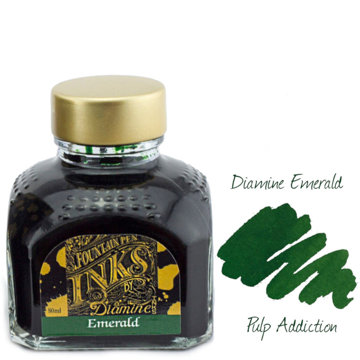 Diamine Fountain Pen Ink - Emerald 80ml Bottle