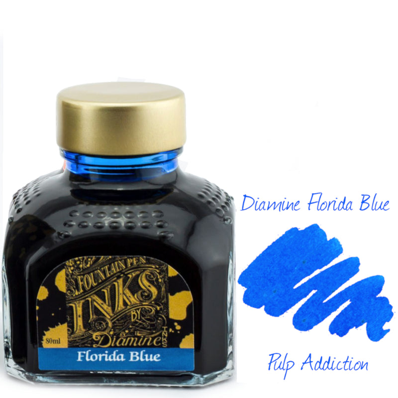 Diamine Fountain Pen Ink - Florida Blue 80ml Bottle