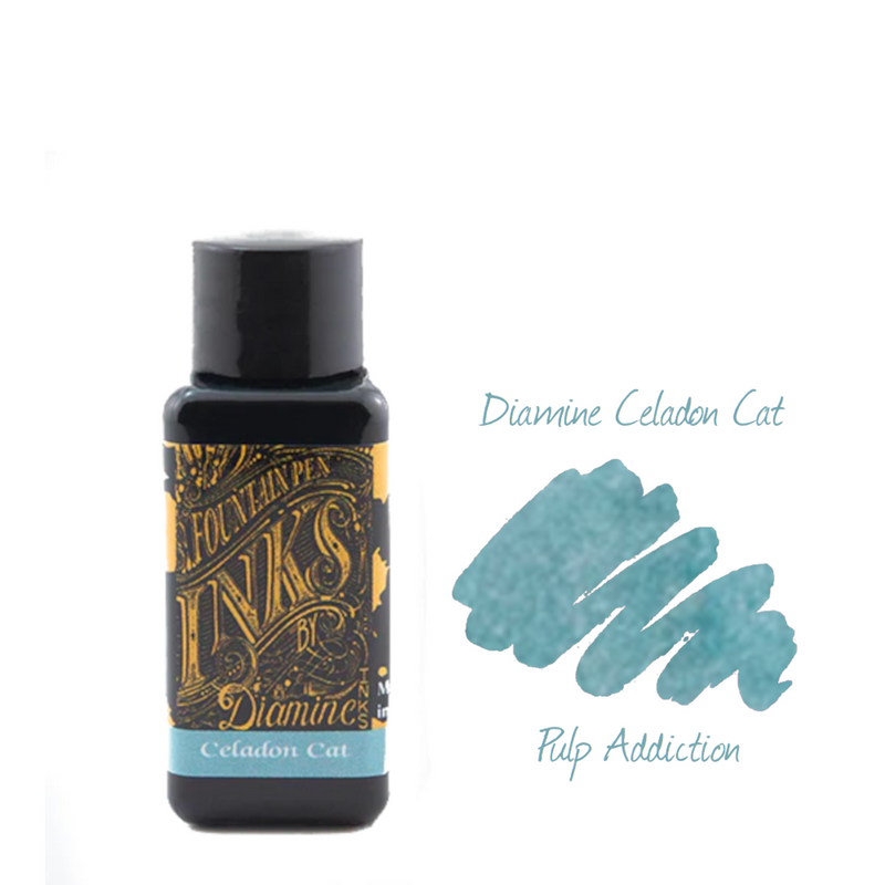 Diamine Fountain Pen Ink - Celadon Cat 30ml Bottle
