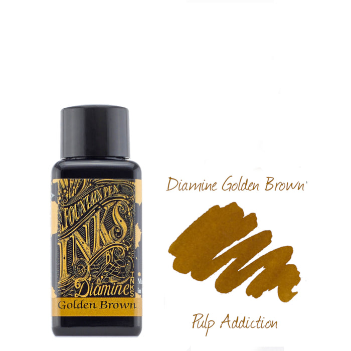 Diamine Fountain Pen Ink - Golden Brown 30ml Bottle