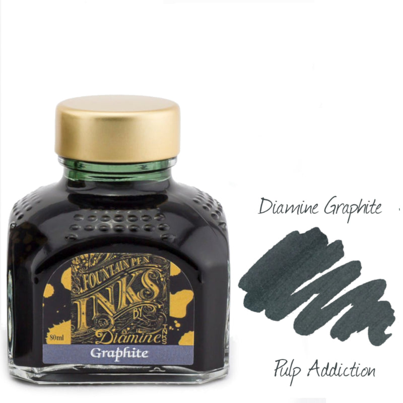 Diamine Fountain Pen Ink - Graphite 80ml Bottle