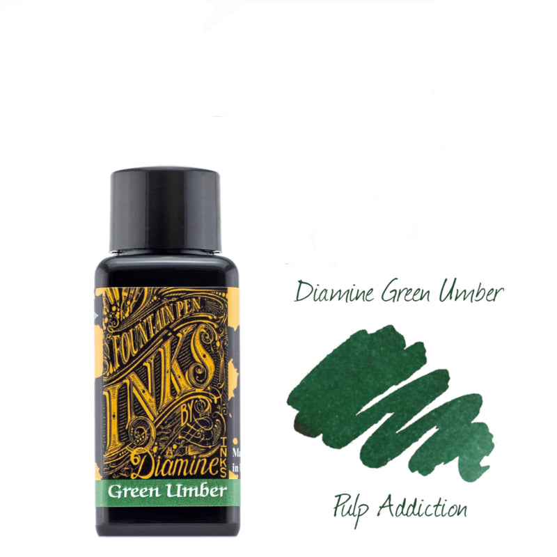 Diamine Fountain Pen Ink - Green Umber 30ml Bottle