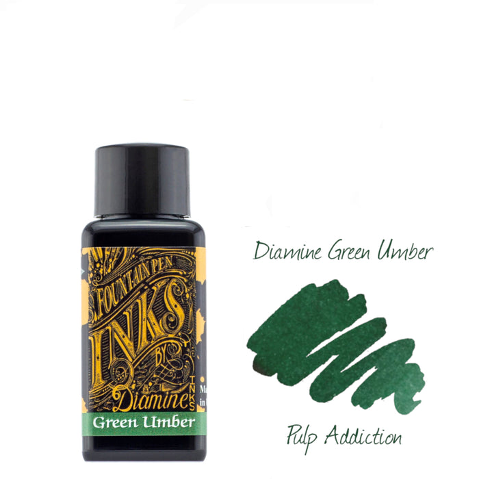 Diamine Fountain Pen Ink - Green Umber 30ml Bottle