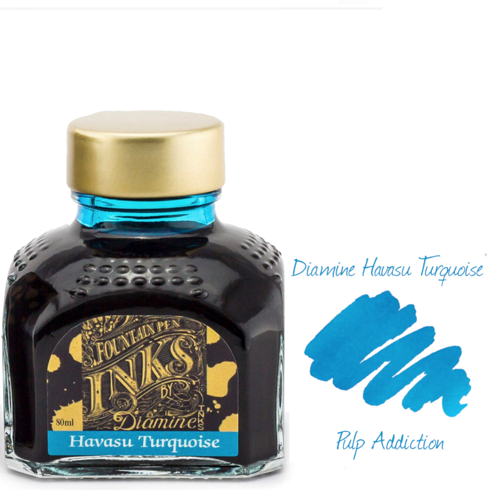 Diamine Fountain Pen Ink - Havasu Turquoise 80ml Bottle — Pulp Addiction