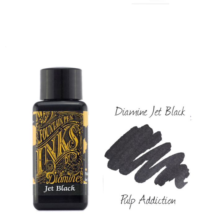 Diamine Fountain Pen Ink - Jet Black 30ml Bottle