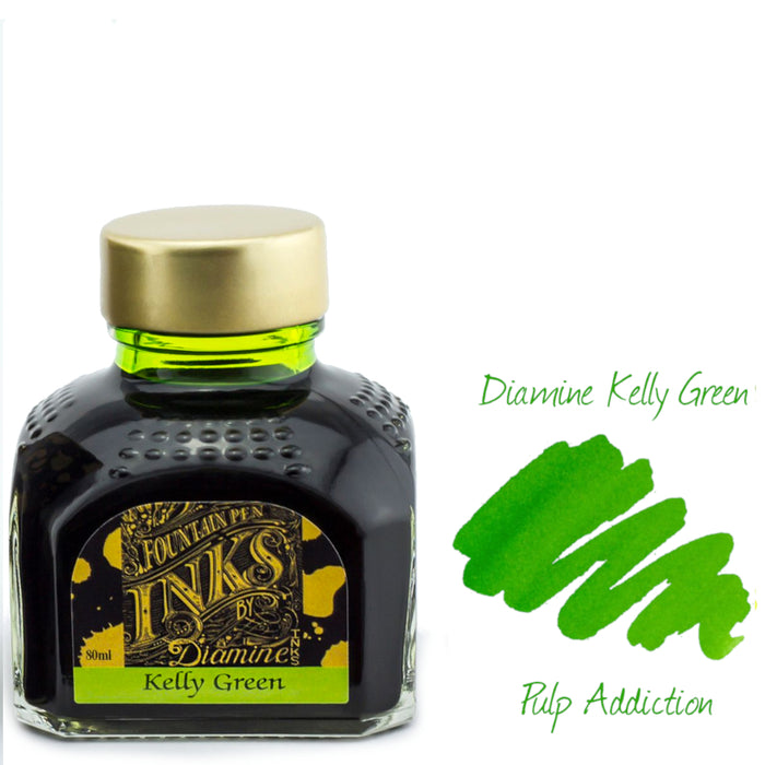 Diamine Fountain Pen Ink - Kelly Green 80ml Bottle