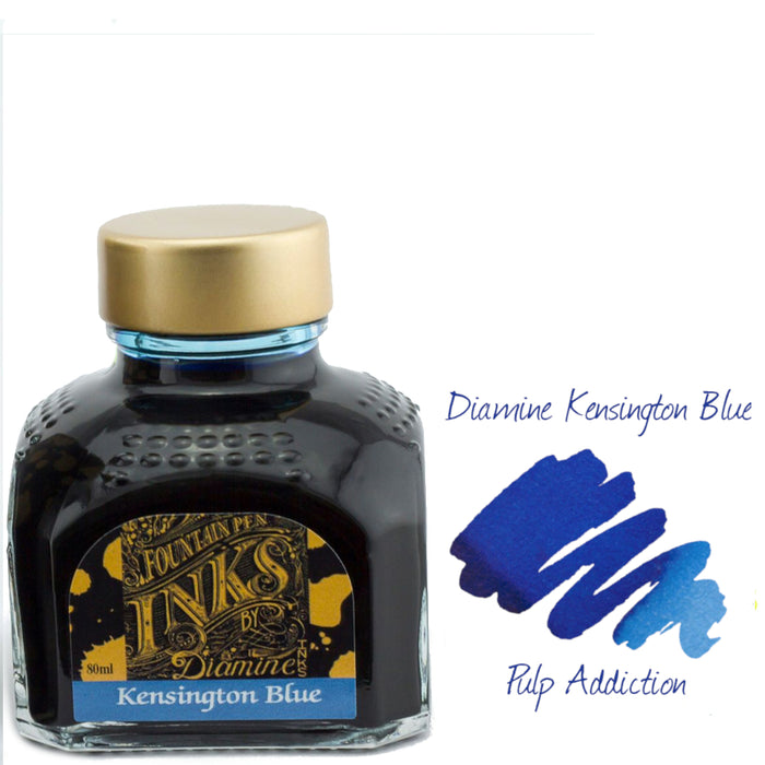 Diamine Fountain Pen Ink - Kensington Blue 80ml Bottle