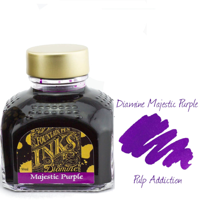 Diamine Fountain Pen Ink - Majestic Purple 80ml Bottle