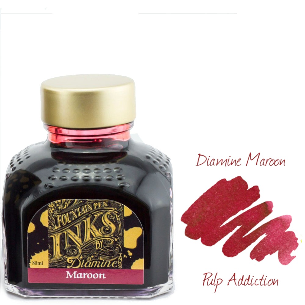 Diamine Fountain Pen Ink - Maroon 80ml Bottle — Pulp Addiction