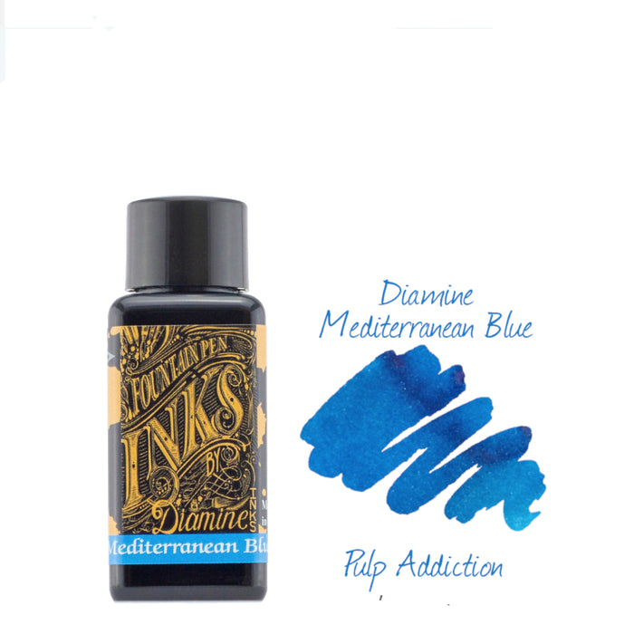 Diamine Fountain Pen Ink - Mediterranean Blue 30ml Bottle