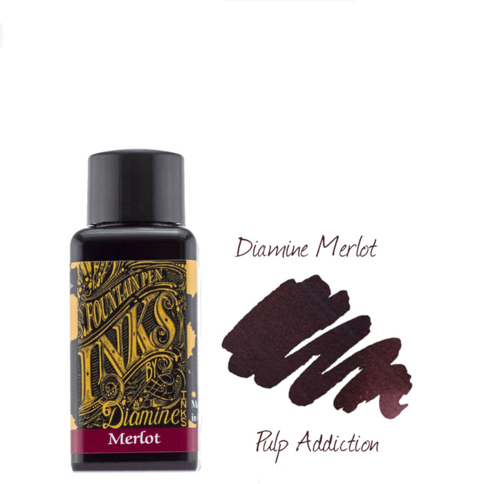 Diamine Fountain Pen Ink - Merlot 30ml Bottle