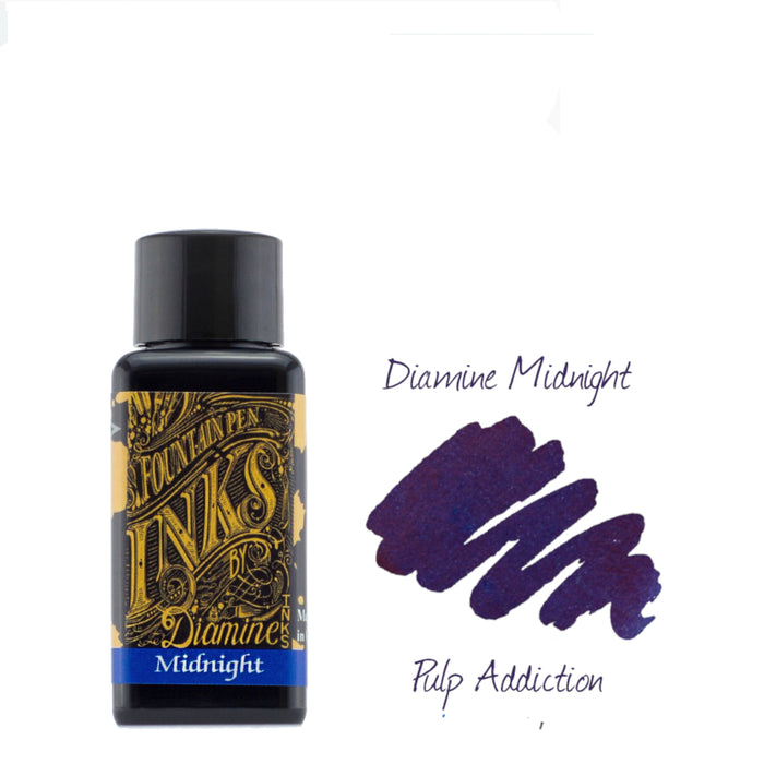 Diamine Fountain Pen Ink - Midnight 30ml Bottle