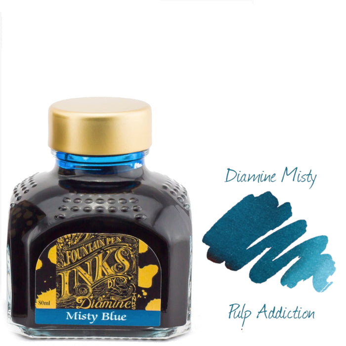 Diamine Fountain Pen Ink - Misty Blue 80ml Bottle