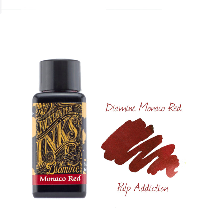 Diamine Fountain Pen Ink - Monaco Red 30ml Bottle