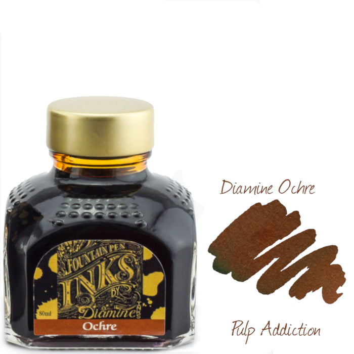 Diamine Fountain Pen Ink - Ochre 80ml Bottle