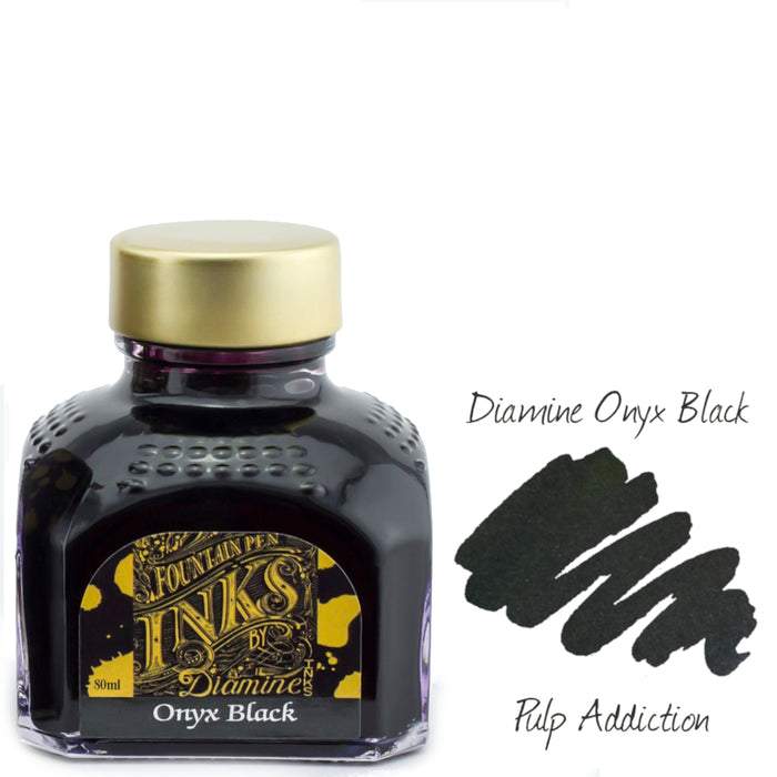Diamine Fountain Pen Ink - Onyx Black 80ml Bottle