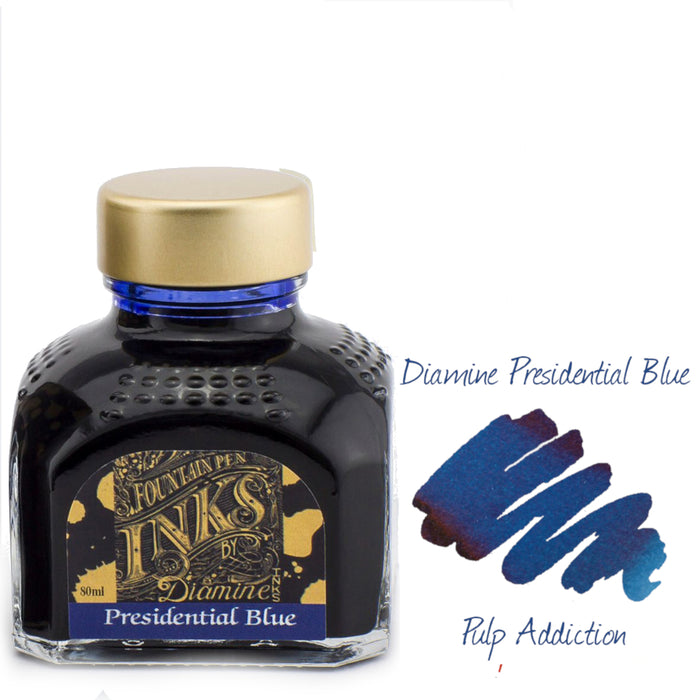 Diamine Fountain Pen Ink - Presidential Blue 80ml Bottle