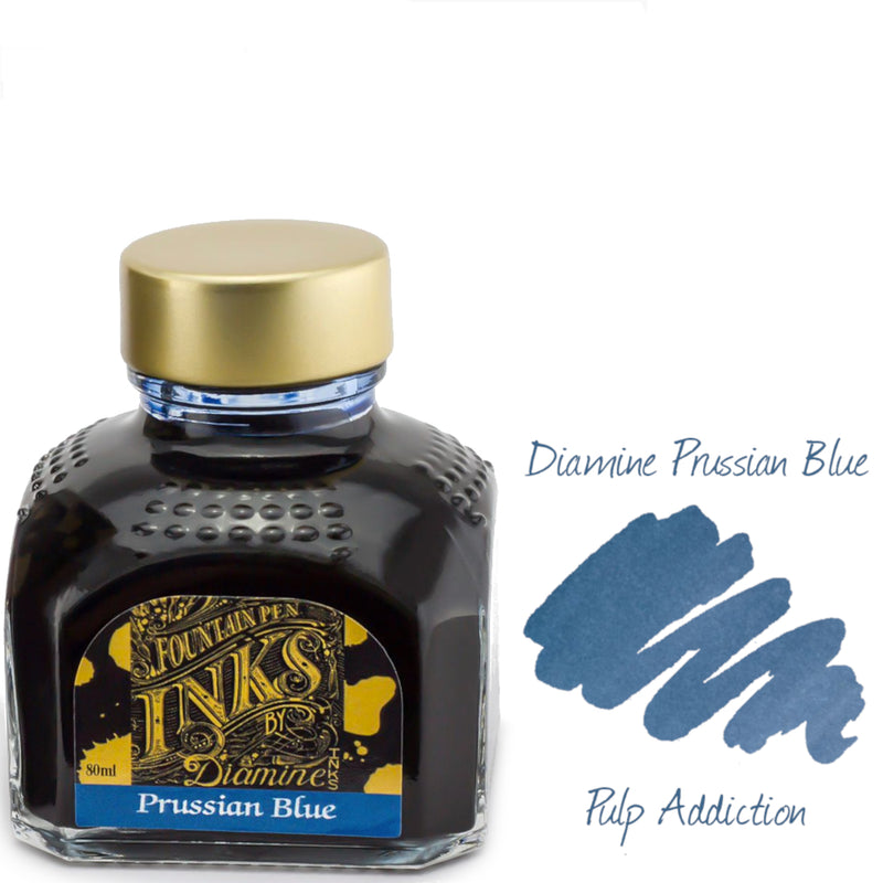 Diamine Fountain Pen Ink - Prussian Blue 80ml Bottle