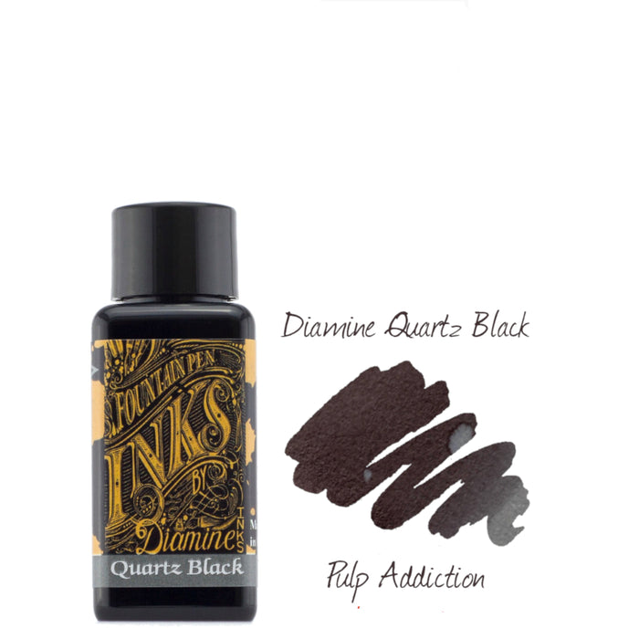 Diamine Fountain Pen Ink - Quartz Black 30ml Bottle