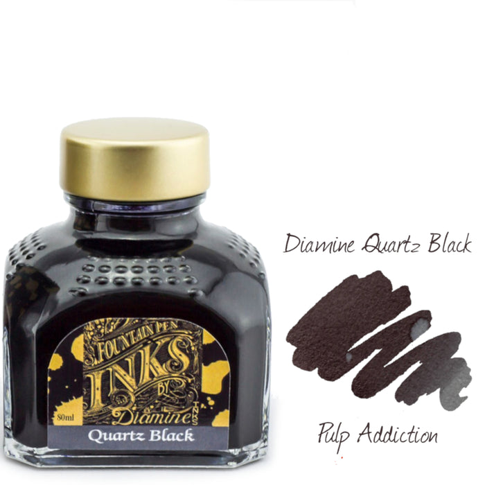 Diamine Fountain Pen Ink - Quartz Black 80ml Bottle