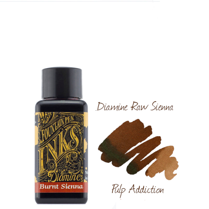 Diamine Fountain Pen Ink - Raw Sienna 30ml Bottle