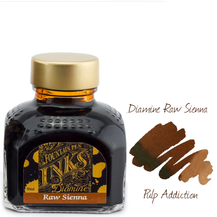 Diamine Fountain Pen Ink - Raw Sienna 80ml Bottle