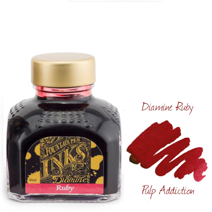 Diamine Fountain Pen Ink - Ruby 80ml Bottle