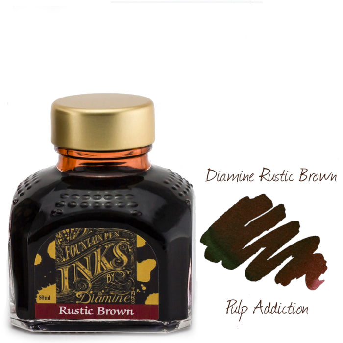 Diamine Fountain Pen Ink - Rustic Brown 80ml Bottle