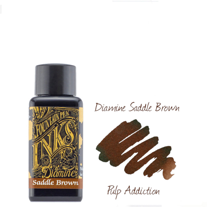 Diamine Fountain Pen Ink - Saddle Brown 30ml Bottle