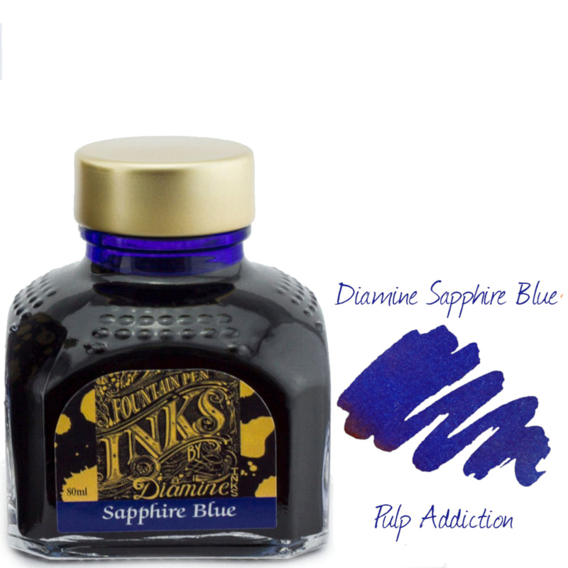 Diamine Fountain Pen Ink - Sapphire Blue 80ml Bottle