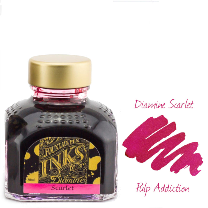 Diamine Fountain Pen Ink - Scarlet 80ml Bottle