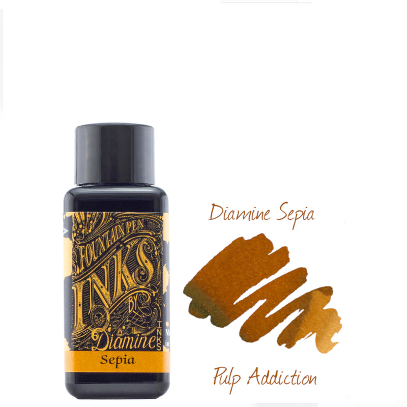Diamine Fountain Pen Ink - Sepia 30ml Bottle